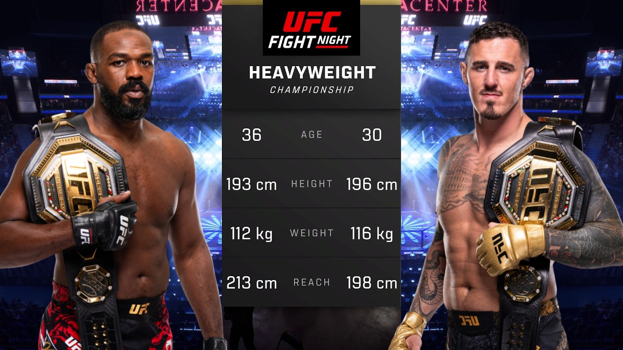 Jon Jones vs Tom Aspinall Full Fight - UFC Fight Of The Night