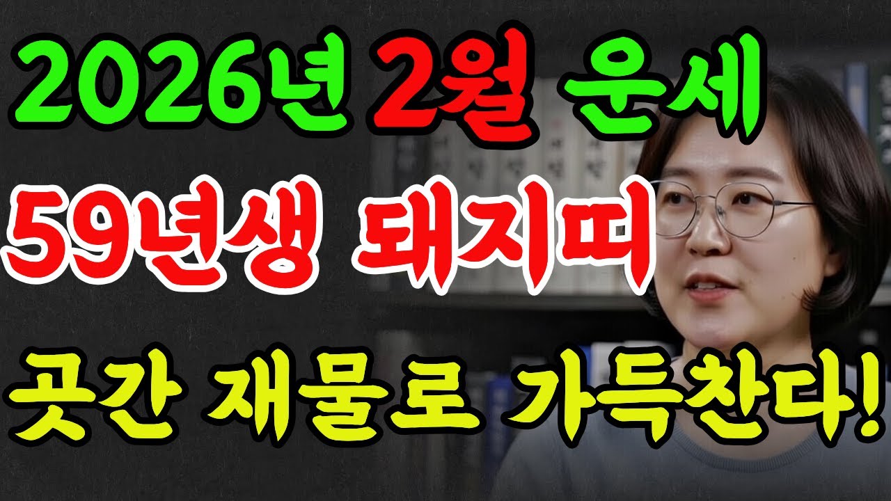 59년 돼지띠! 2026년 2월! 그동안 고생 많으셨습니다! 이제 재물이 쌓입니다!#2026년운세 #2월운세 #추천 #명리학 #명언 #59년돼지띠