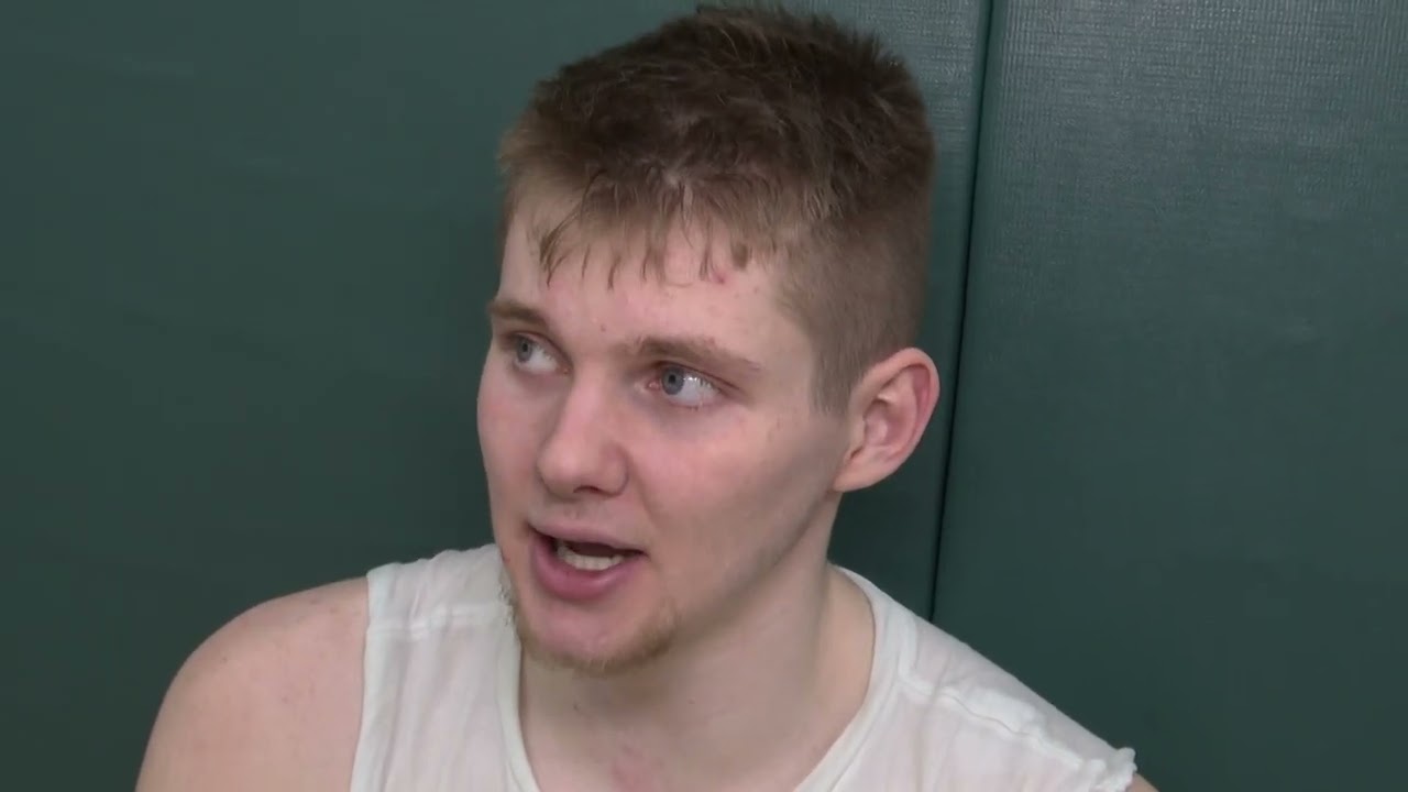 Michigan State basketball players speak before MSU starts off its NCAA Tournament run