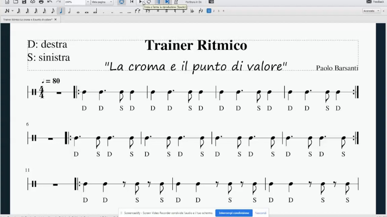 Trainer Ritmico La croma e il punto di valore