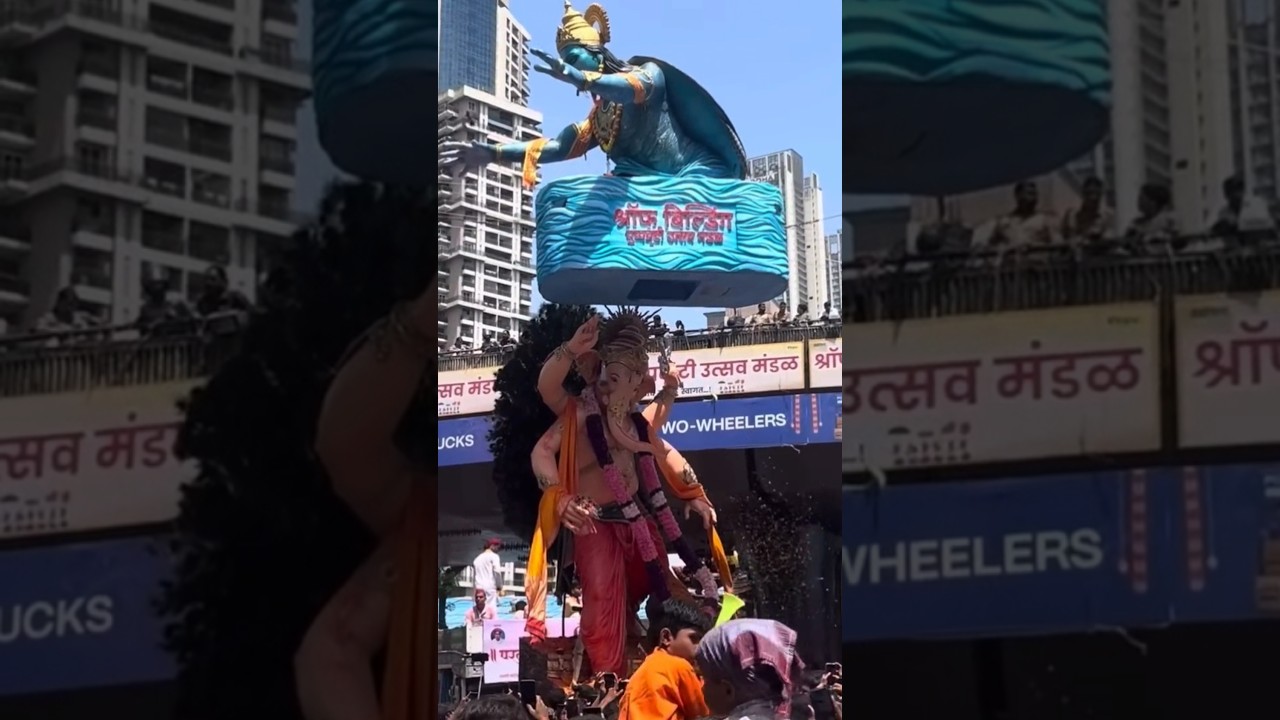Ganpati in Mumbai |Ganesh utsav| #lalbaughcharaja  #trending #hindufestival #live#dj#dhol  @vivekom