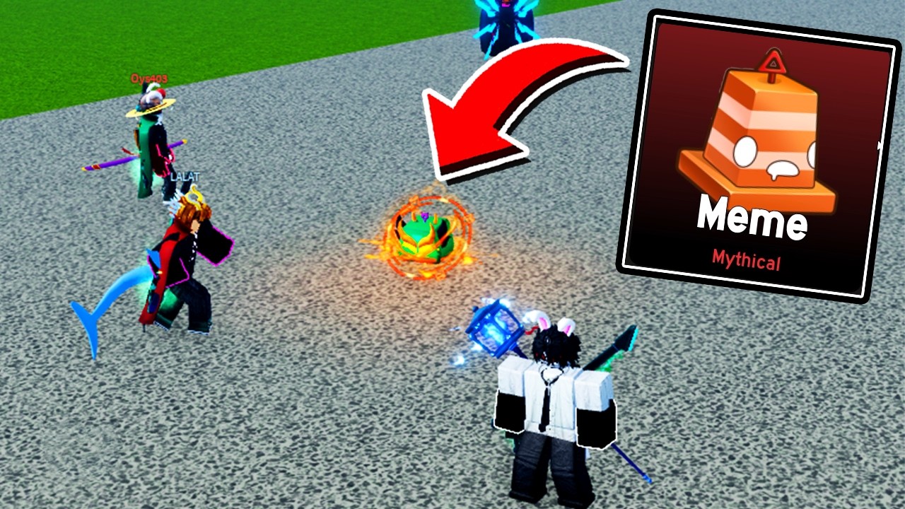 Троллинг с помощью MEME FRUIT в Blox Fruits!