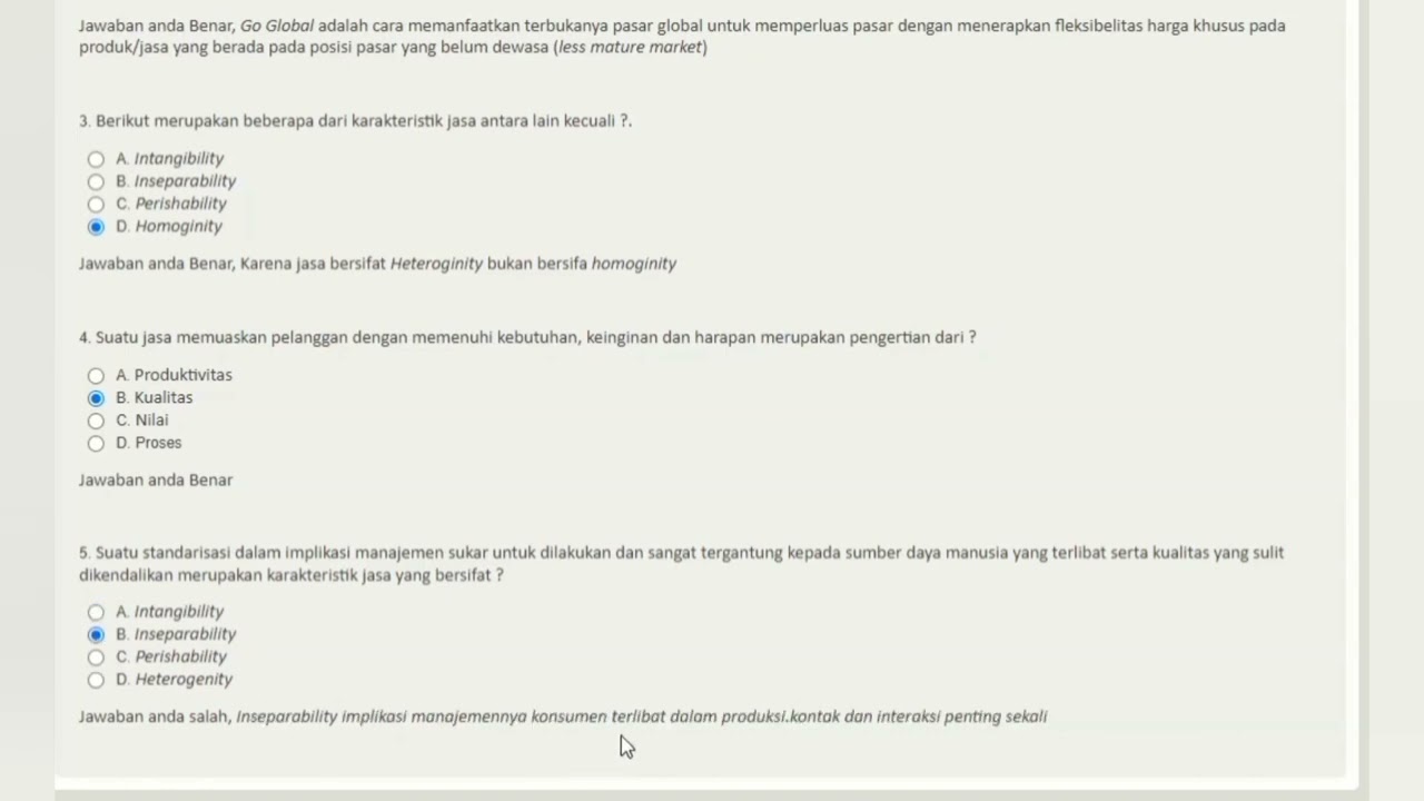 latihan UAS UT MK PEMASARAN JASA EKMA4568 #uastheut #tutonut #universitasterbuka