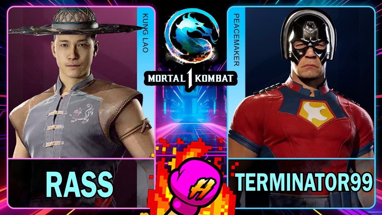 MK1 Rass (KUNG LAO) VS Terminator99 (PEACEMAKER)🥊Mortal Kombat 1🥊4K 60ᶠᵖˢ