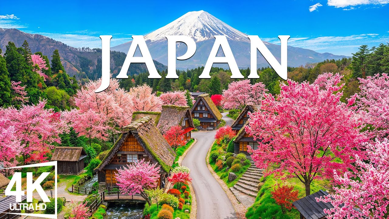 Spring in Japan 🌸 Sakura Rivers, Ancient Temples & Mount Fuji in Peaceful Spring Bloom Scenes View