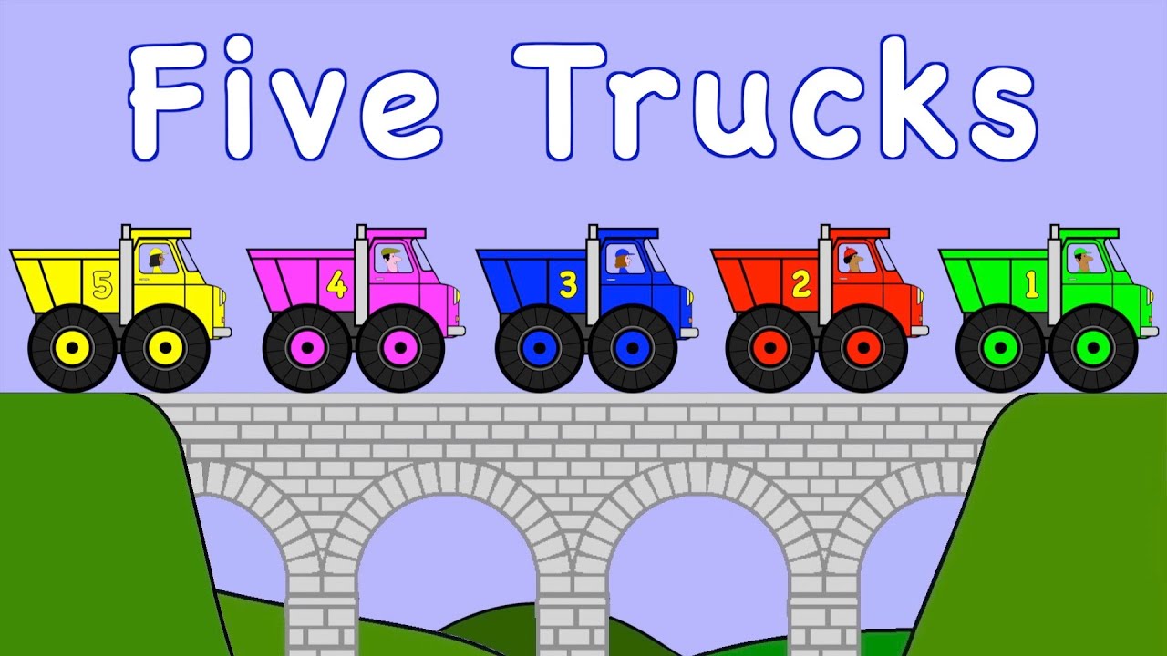 Five Trucks | Shiny Bright Trucks | Counting Song | @rainbowrabbitsongs | #rainbowrabbitsongs