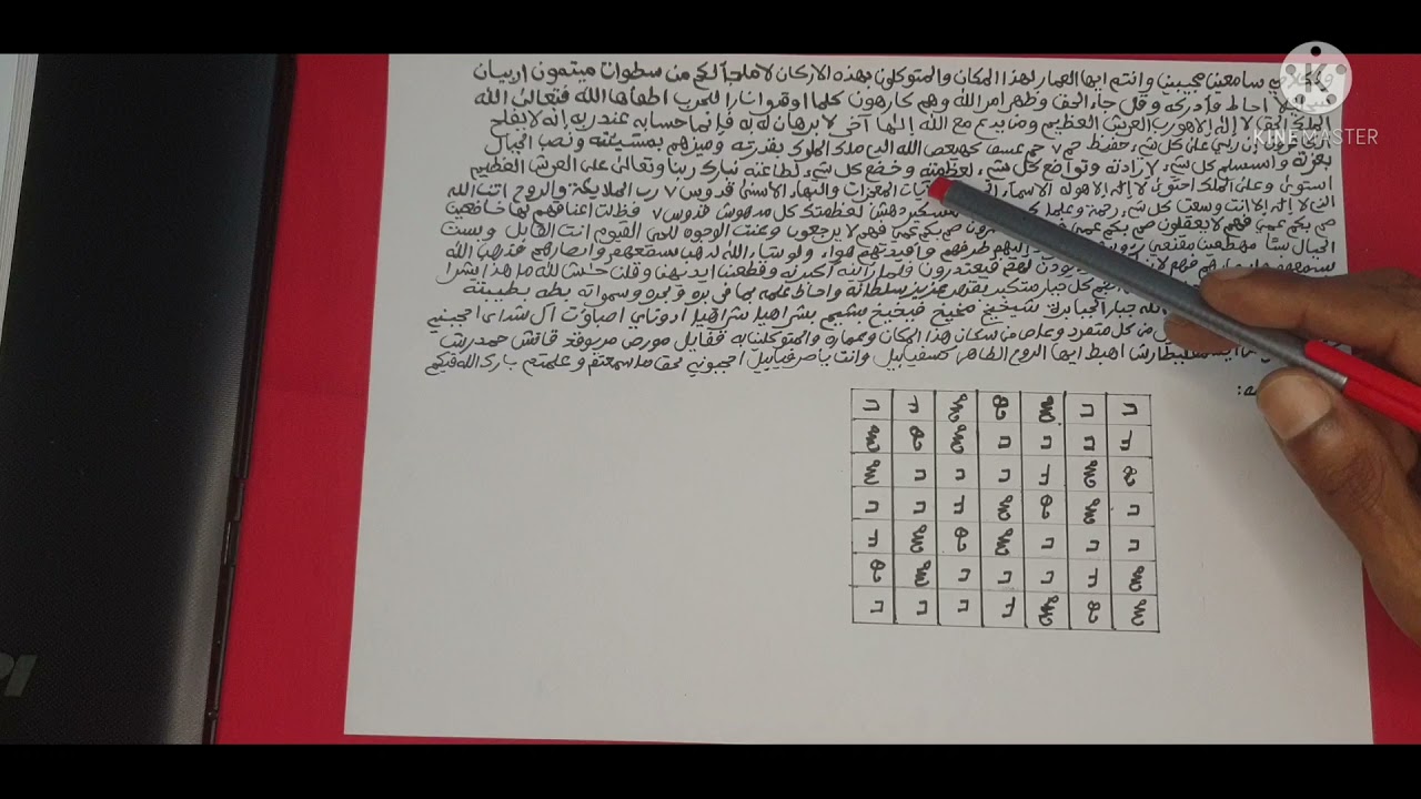 السر الجليل في التصريف بأسماء الطهاطيل.الدرس الاول.الشيخ عبدالرحمان السيراجي المغربي.