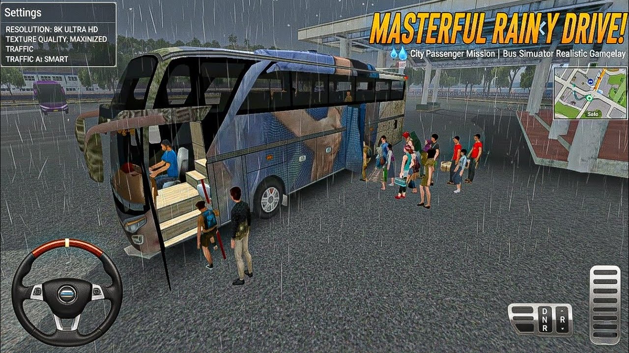MASTERFUL RAINY DRIVE! 🌧️ City Passenger Mission | Bus Simulator Indonesia Realistic Gameplay