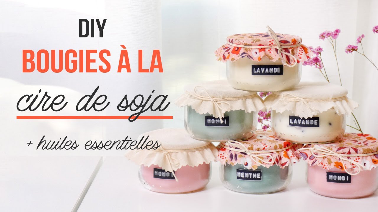 DIY bougies à la cire de soja, à l'huile essentielle de lavande et fleurs séchées