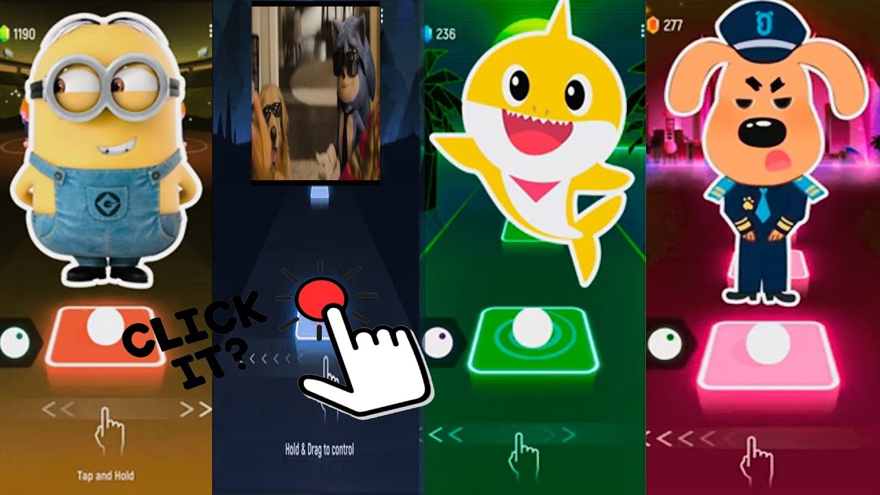 Minions 🆚 Sonic 🆚 Baby Shark 🆚 Sheriff Labrador🎶 Tiles Hop Edm Rush!