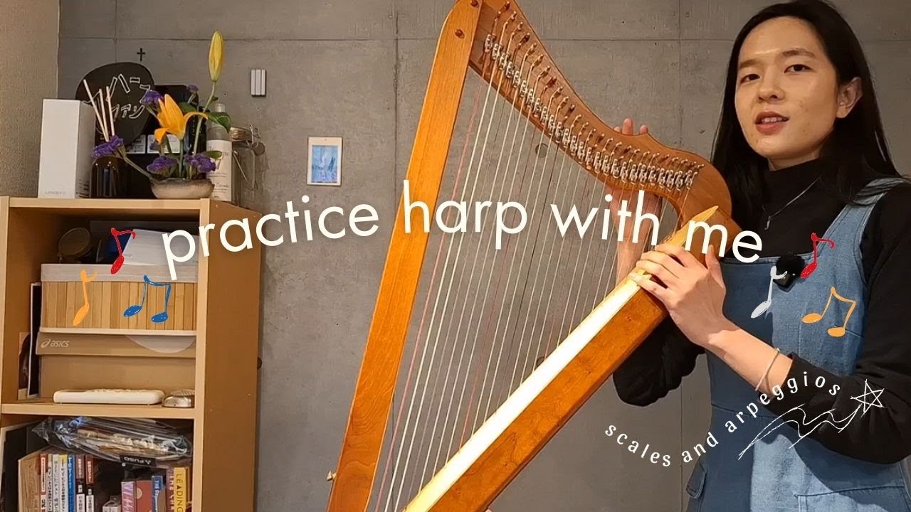 Harp practice vlog: Scales and arpeggios for even tones and strong fingers - the harp habit