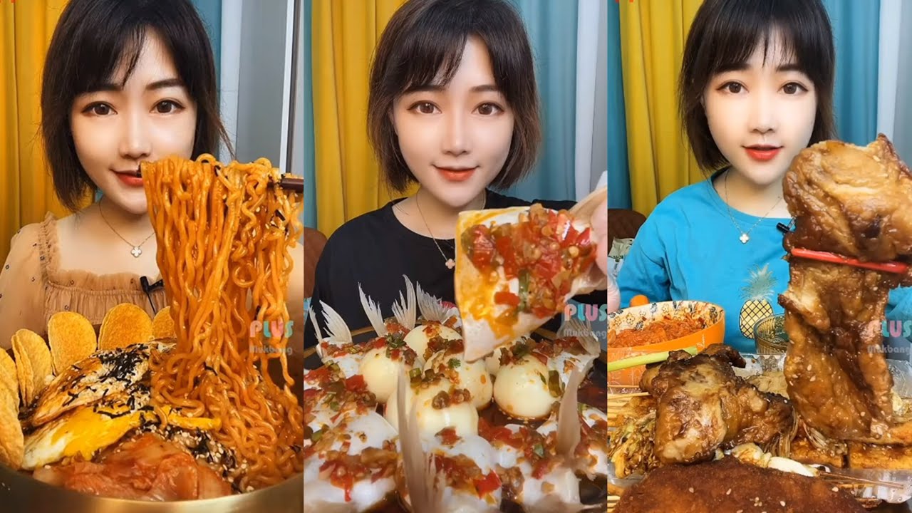 ASMR, Mukbang Chinese food eating show, [YlYI] 이이 먹방, asmr먹방, 불닭볶음면, 생선뱃살, 양비계, 中國モッパン, 吃播