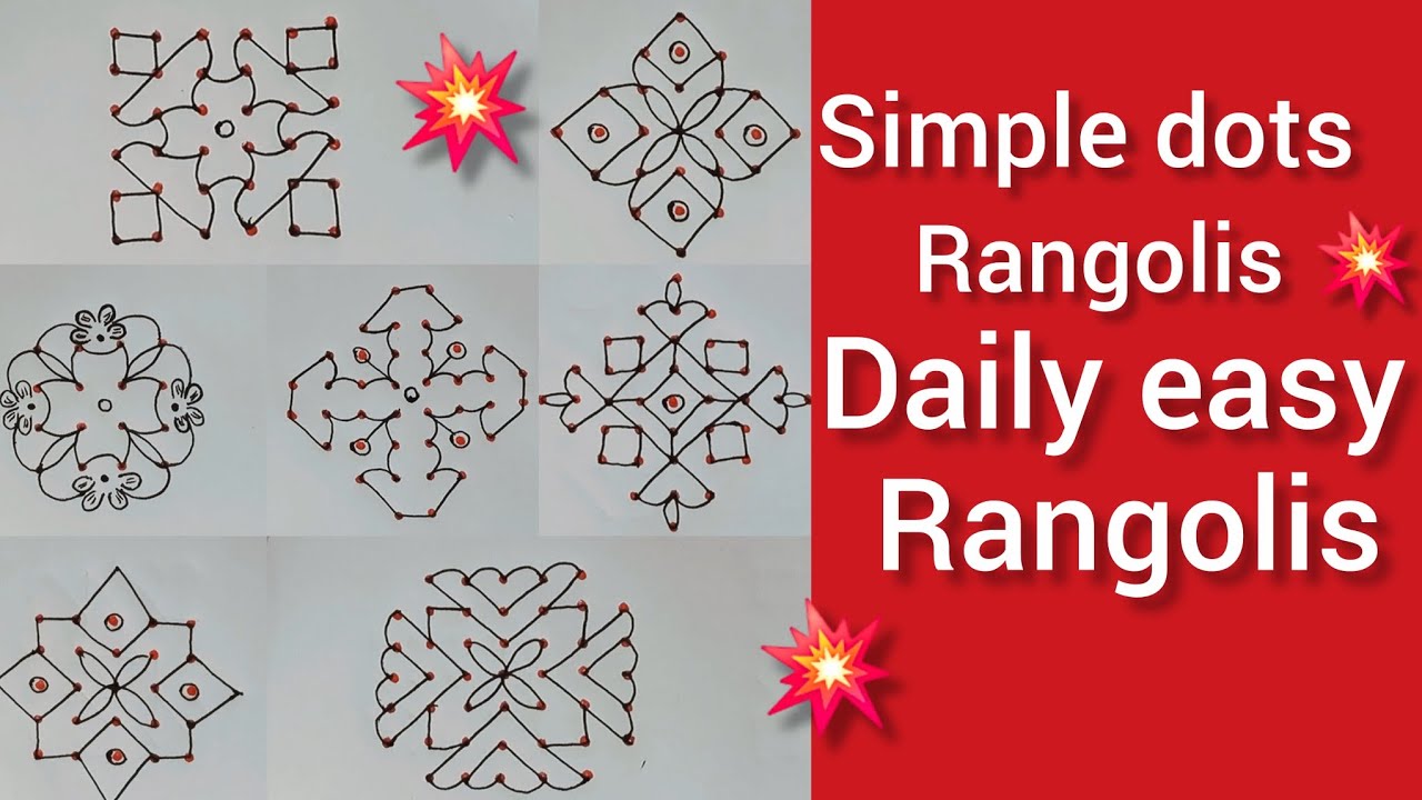 Simple dots rangolis💥 daily easy rangolis ✨simple rangoli disign🌸 letest muggulu💥 simple rangoli 🌸