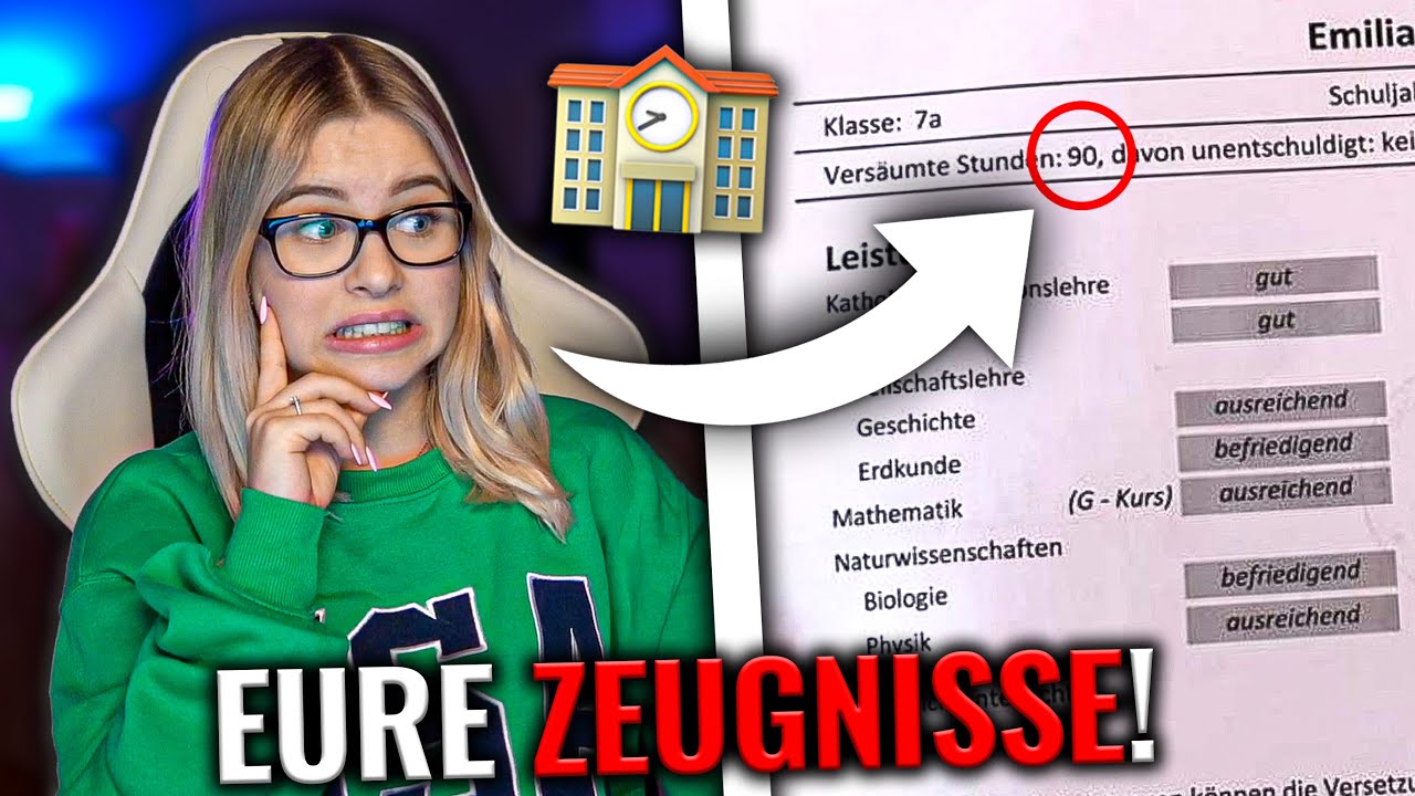 ICH REAGIERE MAL WIEDER AUF EURE ZEUGNISSE!😳😬 (was soll das) - DAILY VIDEO 72