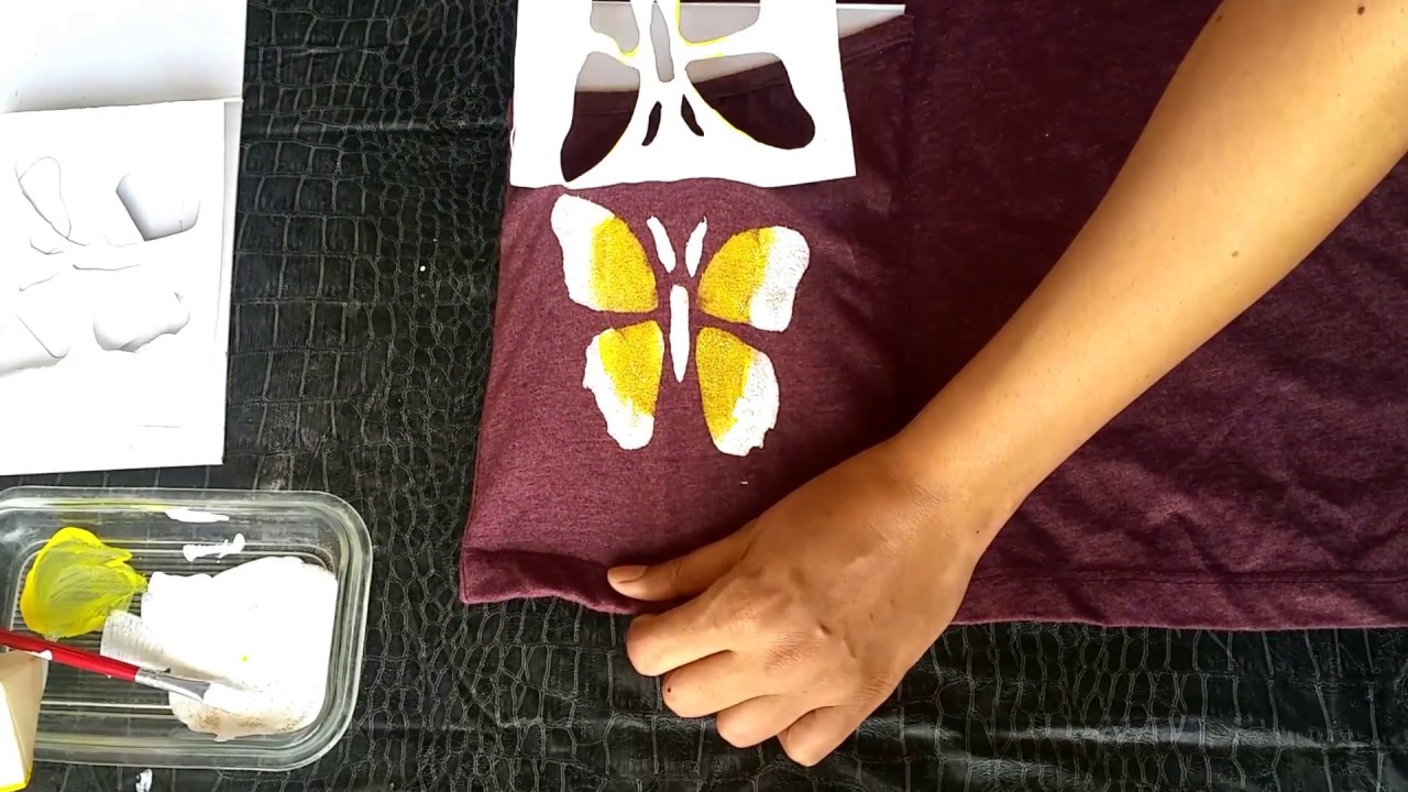 Fabric Paintings with Stencils and Brush