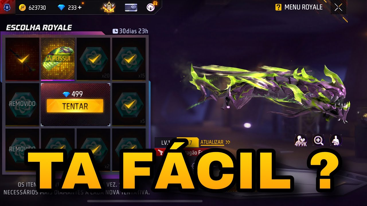 PEGANDO A M1014 EVOLUTIVA (DRAGÃO ESMERALDA) NO FREE FIRE ! EVENTO ESCOLHA ROYALE ! TÁ FACIL ?