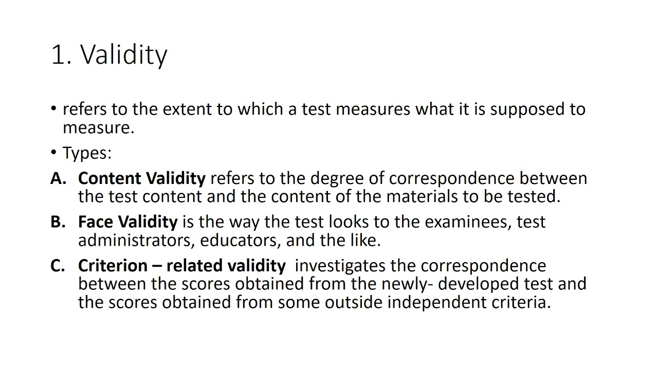 Characteristics of a good test