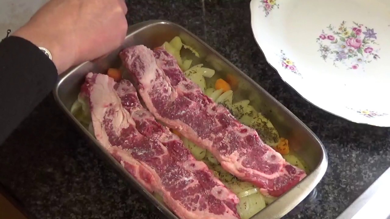 Churrasco de ternera al horno con guarnición de patata#quédateencasa