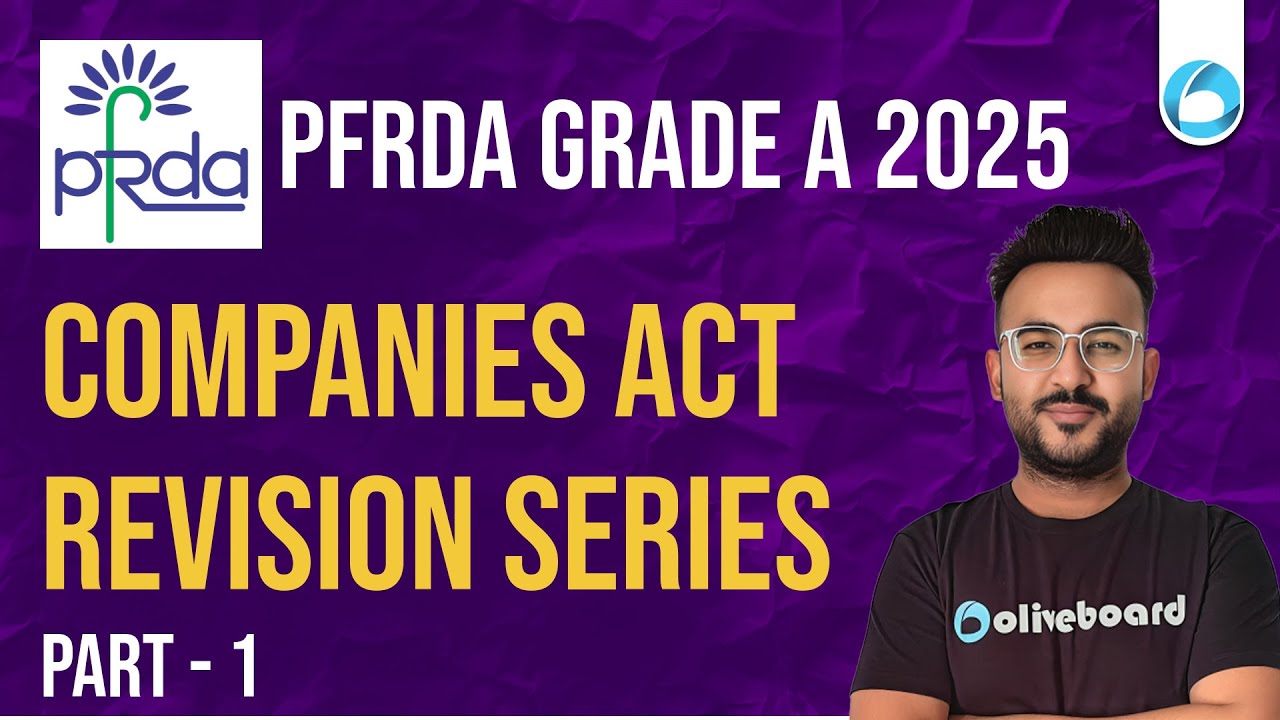 PFRDA Grade A 2025 | Companies Act | Revision via MCQs | Part 1 | PFRDA | IFSCA | SEBI