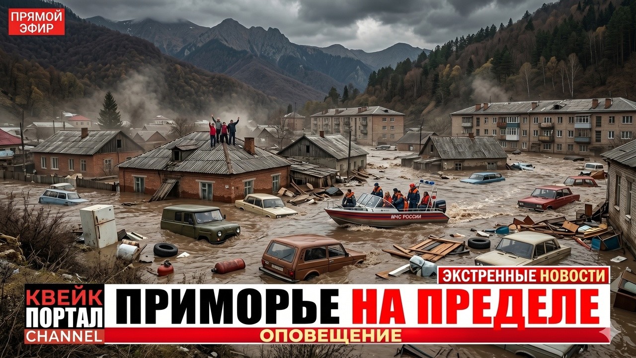 КАТАСТРОФА В ПРИМОРЬЕ: Супертайфун ВИАНУ и 7-метровые волны стирают города с лица земли