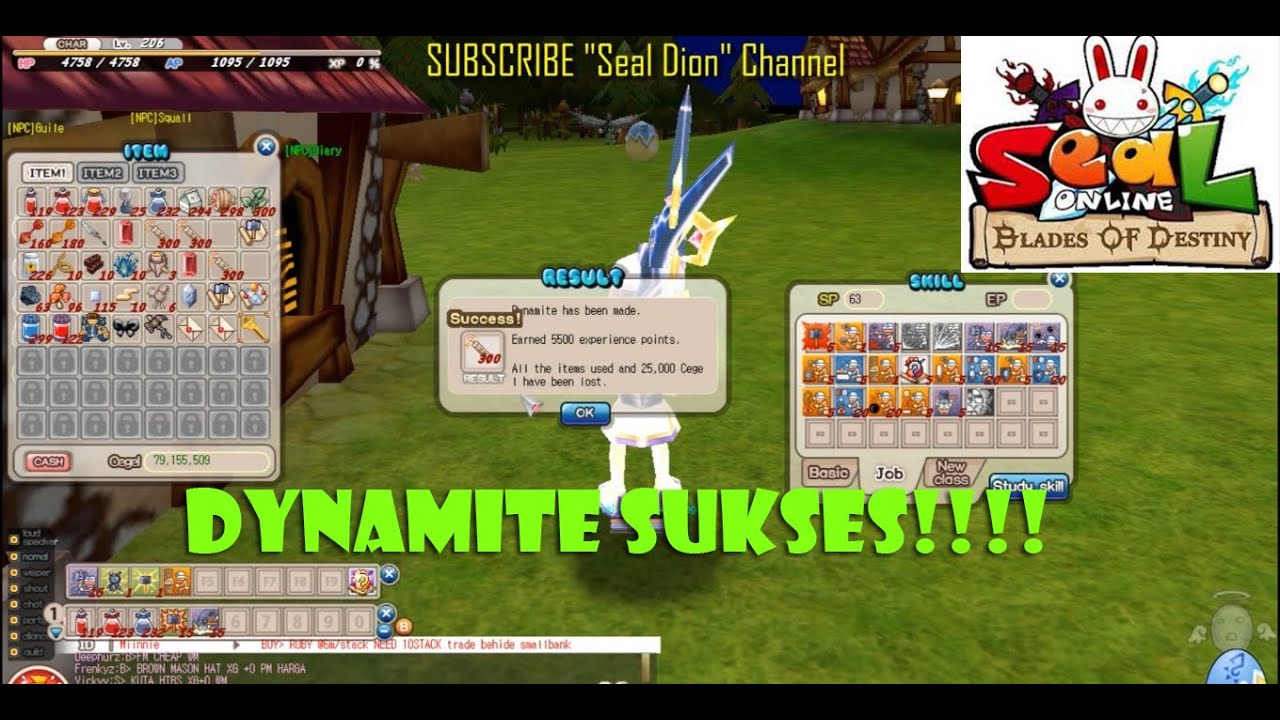 Cara membuat Dynamite - Seal Online (Blade of Destiny)