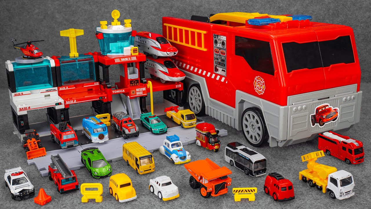 トミカタウン出動! 消火! レスキューベース Tomica Town Creater Tomica Town Fire Base ASMR Satisfying with Unboxing