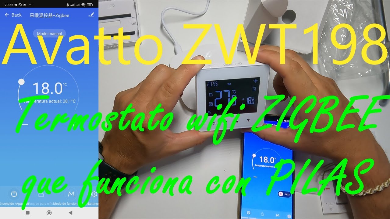 AVATTO ZWT 198 termostato digital Wifi a PILAS !!! (necesita un puente enrutador Zigbee - Wifi)