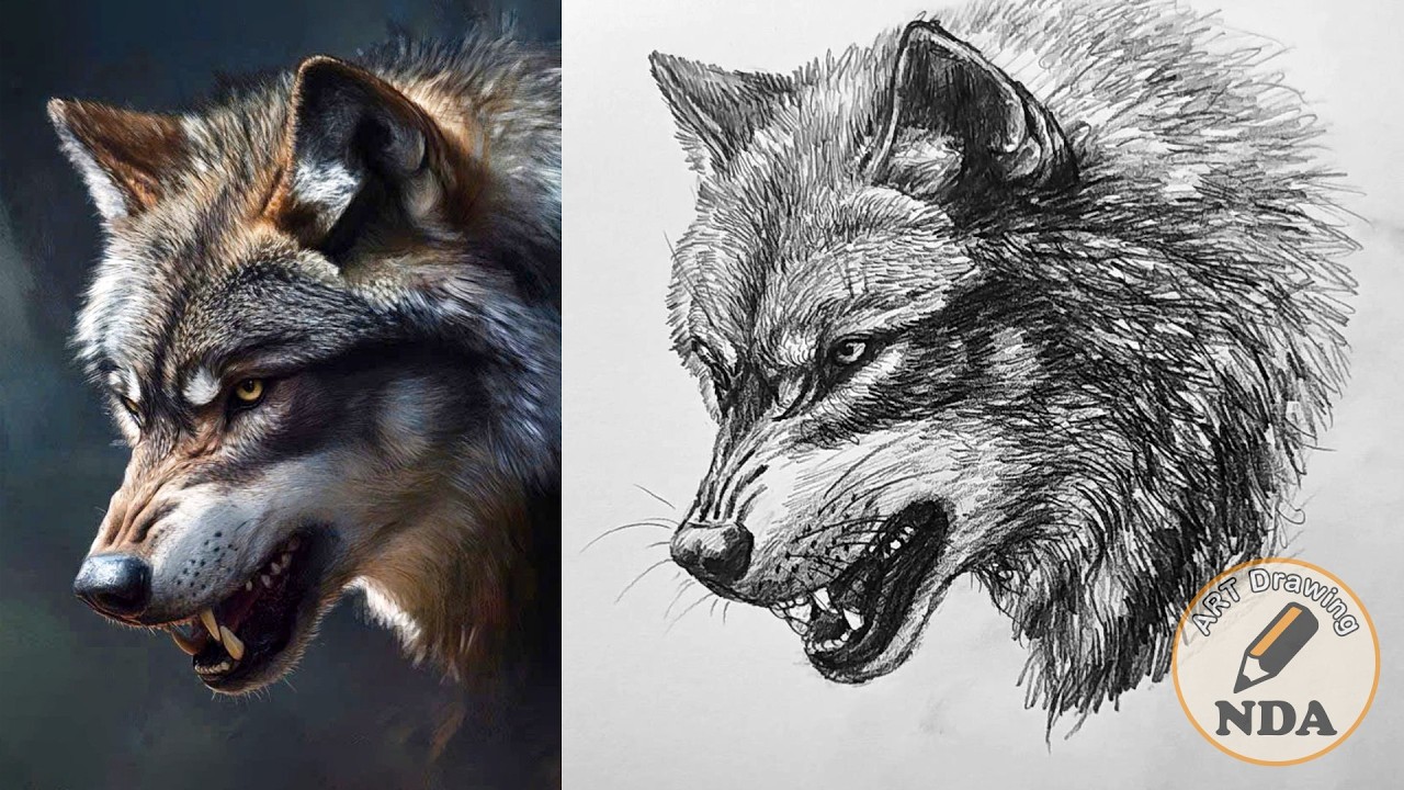 How To Draw A Realistic Wolf With Pencil | Animal Drawing | Art Drawing NDA