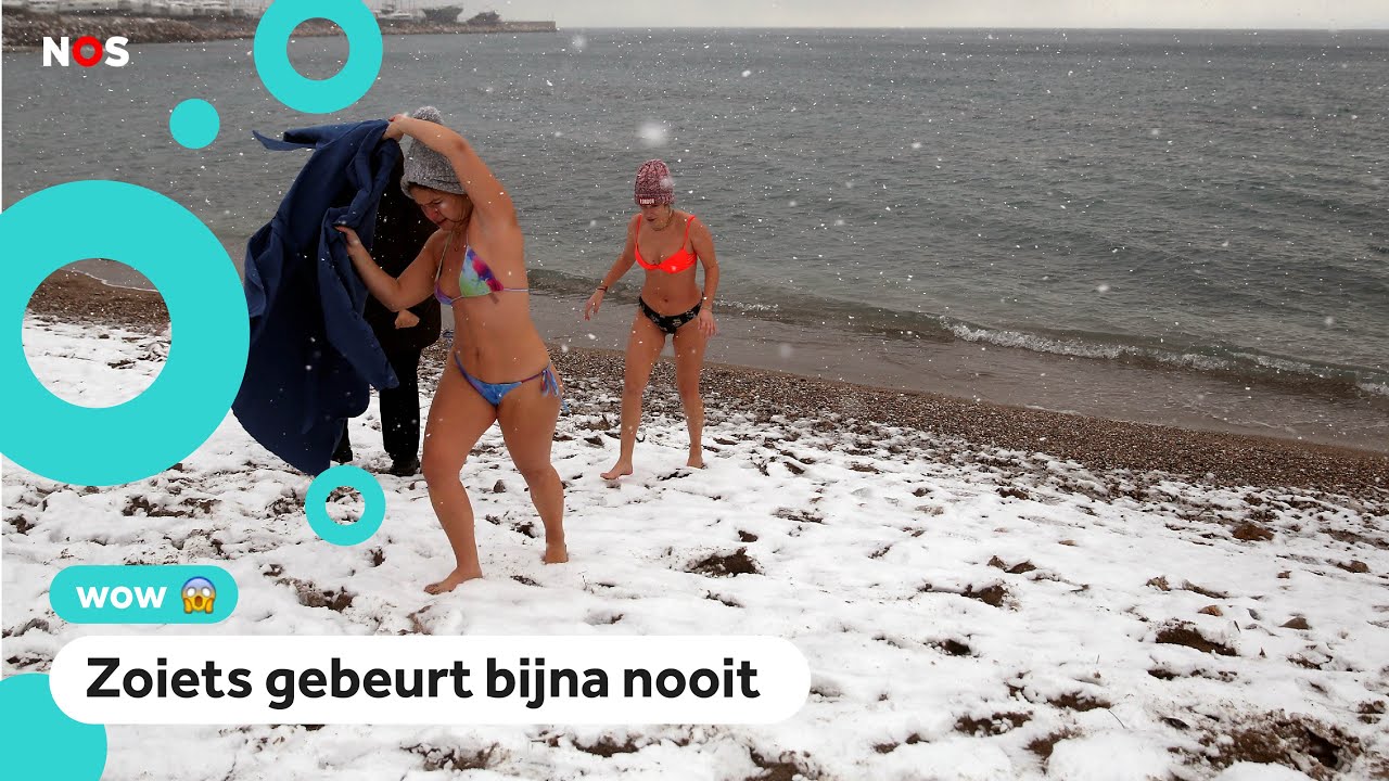 Whut?! Griekse stranden onder dikke laag sneeuw