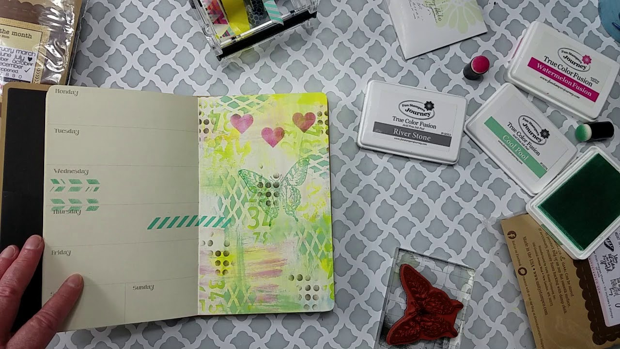 Creating in my Dyan Reavely Dylusions Dyary. Using as a Planner