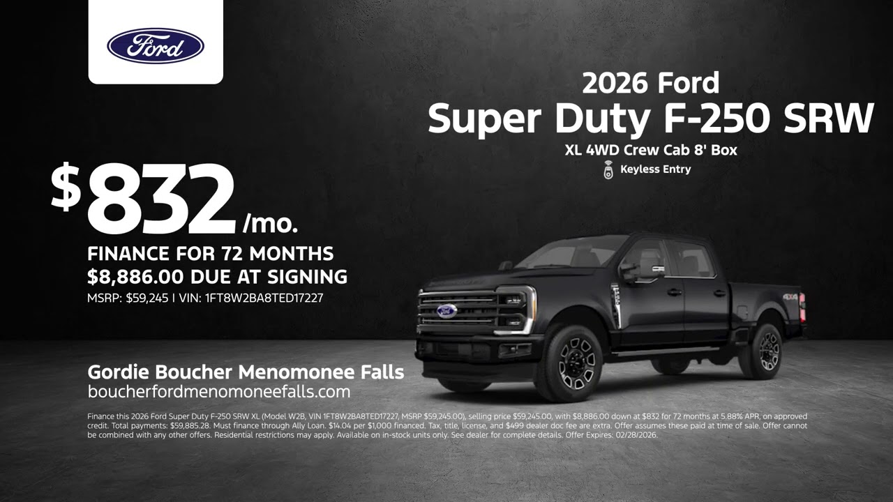 Ford Super Duty F-250 SRW 02/01/2026 6860536