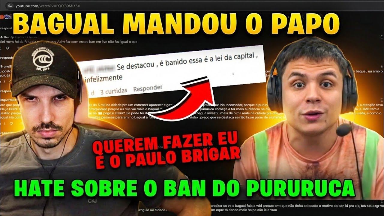 Muito Hate?😱BAGUAL LENDO os COMENTÁRIOS sobre o BAN DO PURURUCA na CAPITAL CITY