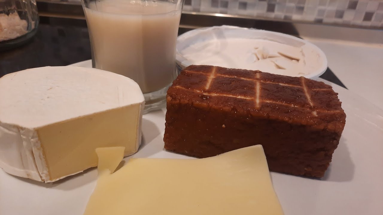 Opções de queijo e leite vegetariano sem lactose