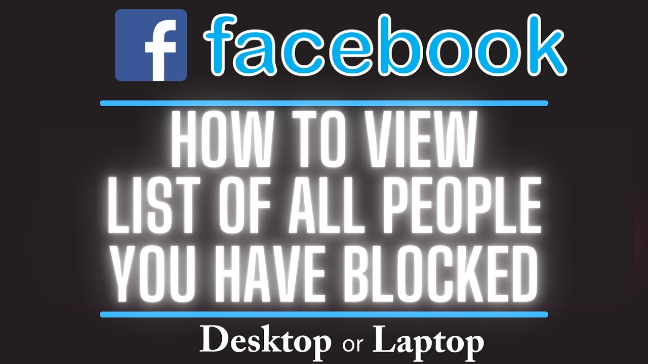 How To  View All People Who You Blocked On Facebook | PC Tutorial