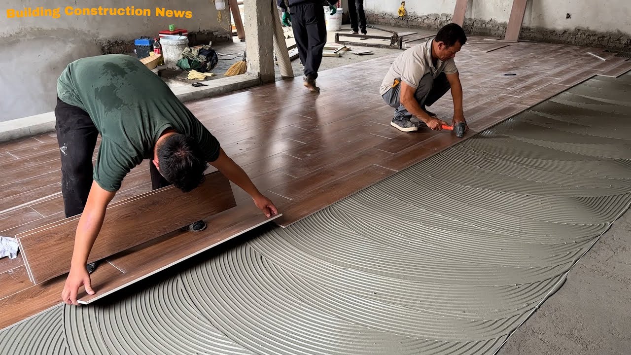 How To Lay 100 x 200cm Wood-Like Ceramic Tiles In 7/3 Pattern, Perfect For Living Room, 99% Standard