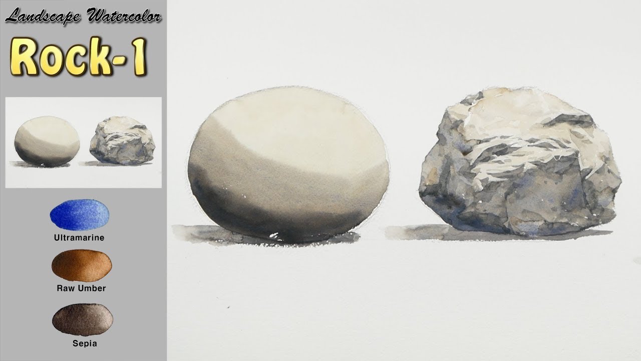 Базовая акварель - рок # 1 (wet-in-wet. Fabriano) NAMIL ART