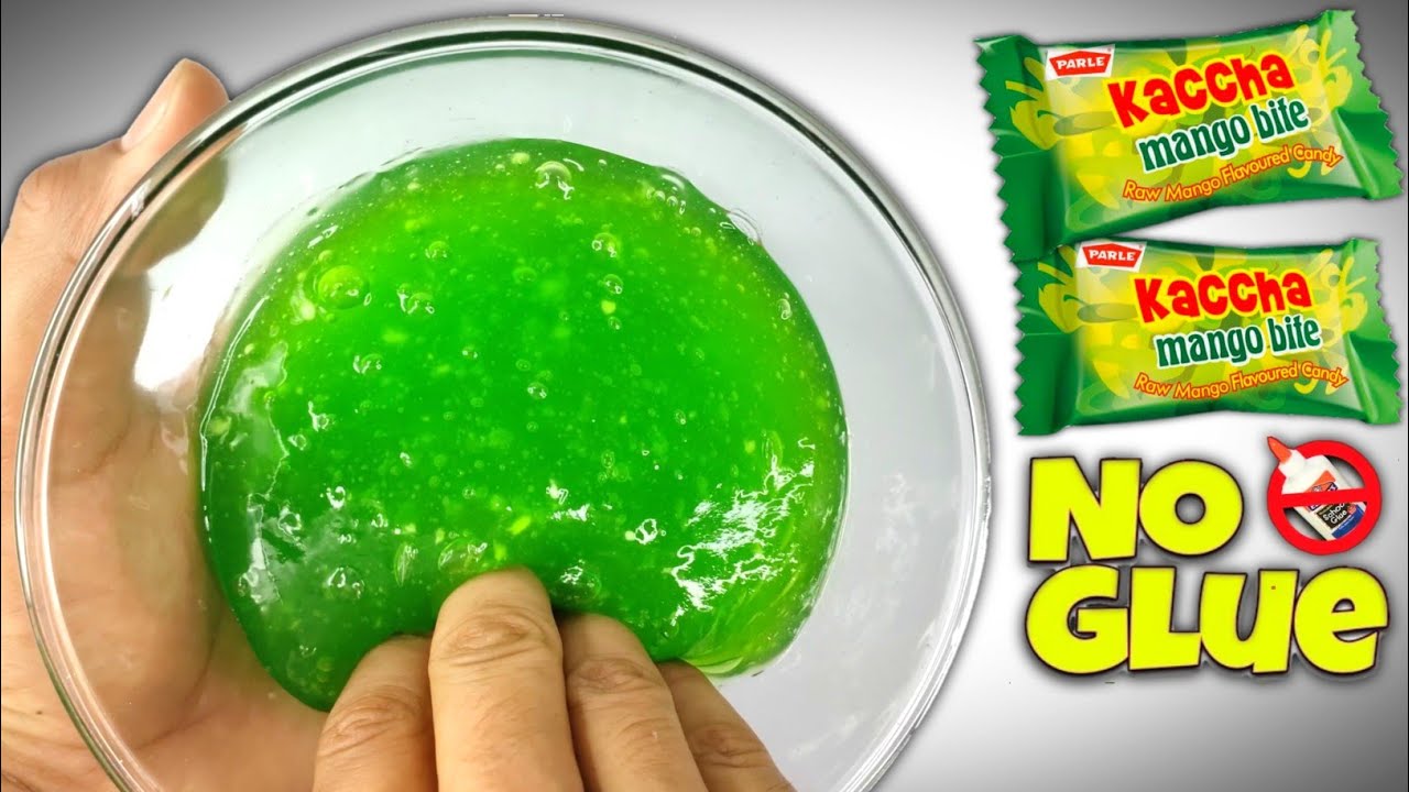 NO GLUE MANGO CANDY SLIME🥭👅🎧 How to make Jiggly Water Slime with without Glue