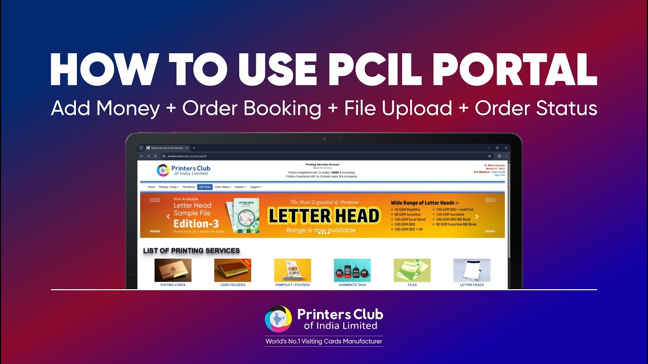 How to Use Printes Club Portal  Add Money + Order Booking + File Upload + Order Status Full Guide
