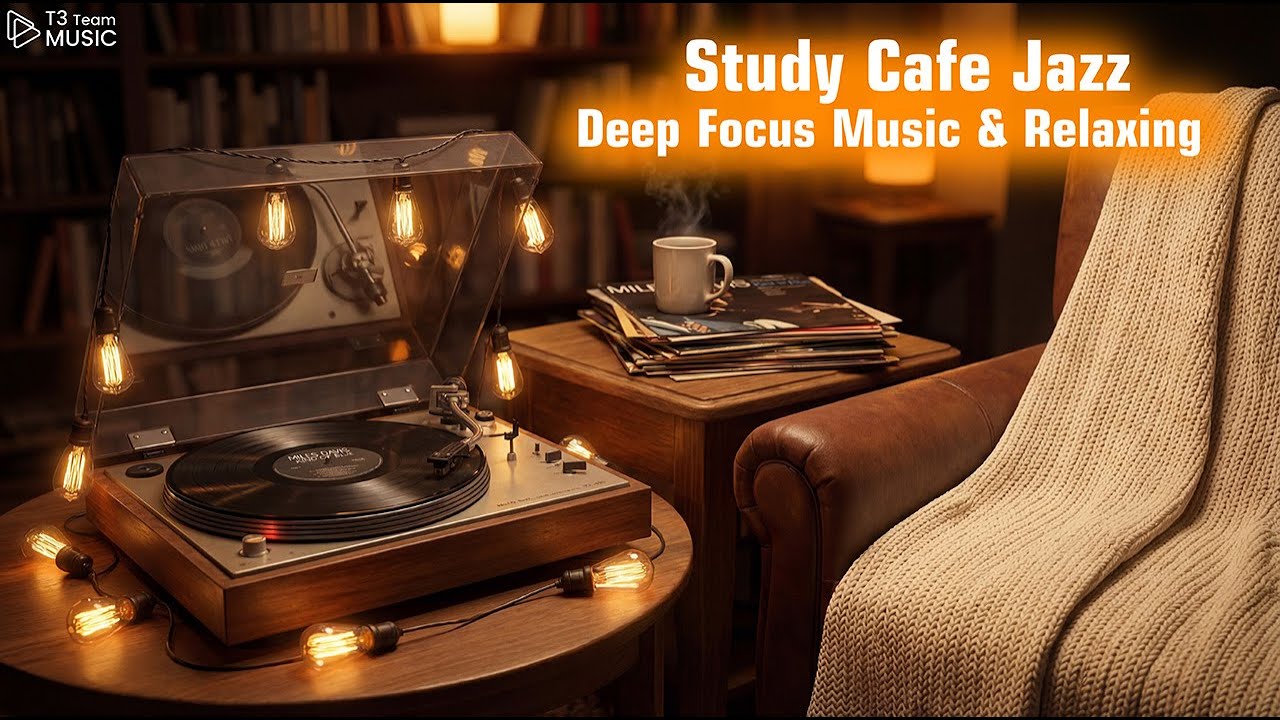 Study Cafe Jazz | Deep Focus Music & Relaxing Winter Ambience ~ Calm Piano