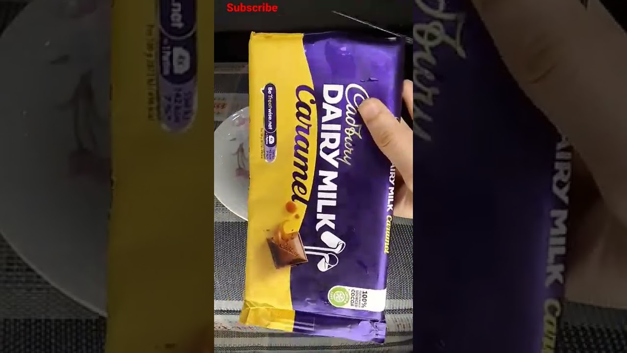 satisfying review of Cadbury dairy milk caramel chocolate #shorts #cadburydairymilkchocolate #viral
