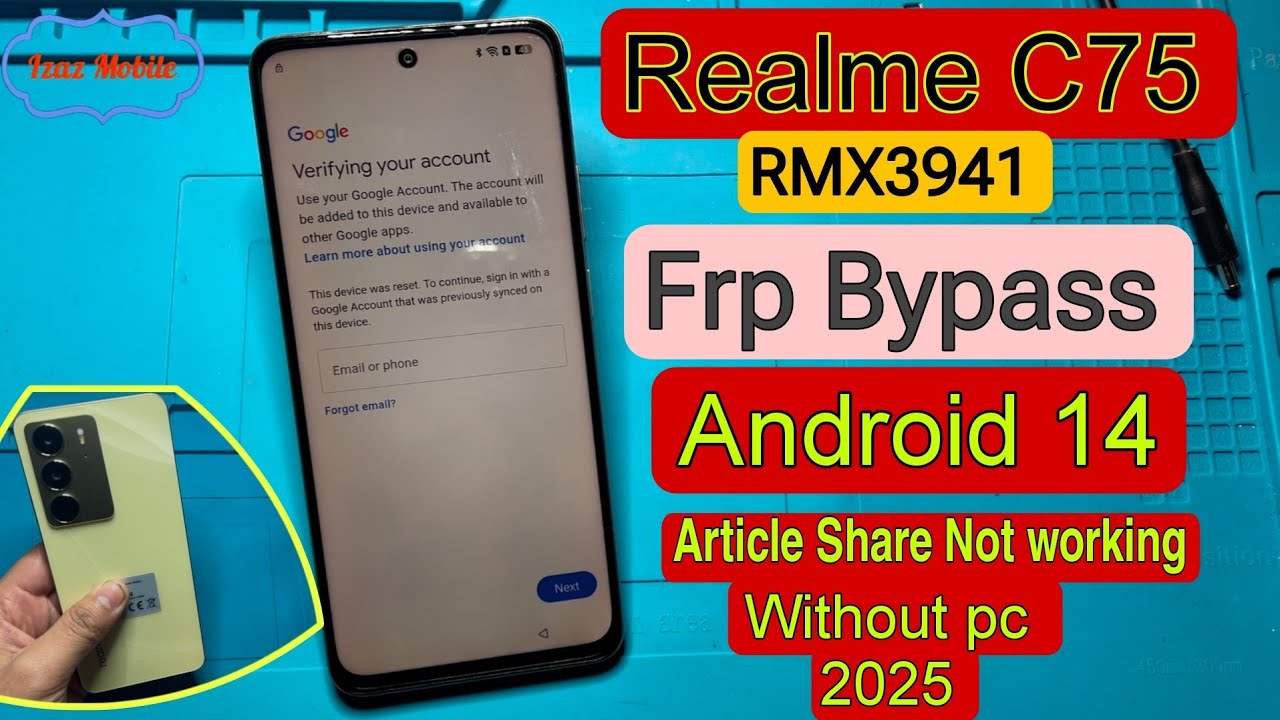Realme C75 Frp Bypass Android 14 Article Share Not working Realme RMX3941 Frp Bypass New Method 2025