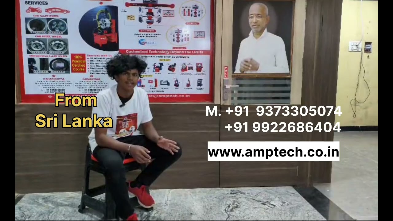 Sri Lanka Student completed 100%  practical training in wheel alignment, Wheel Balancing @AMP tech ®