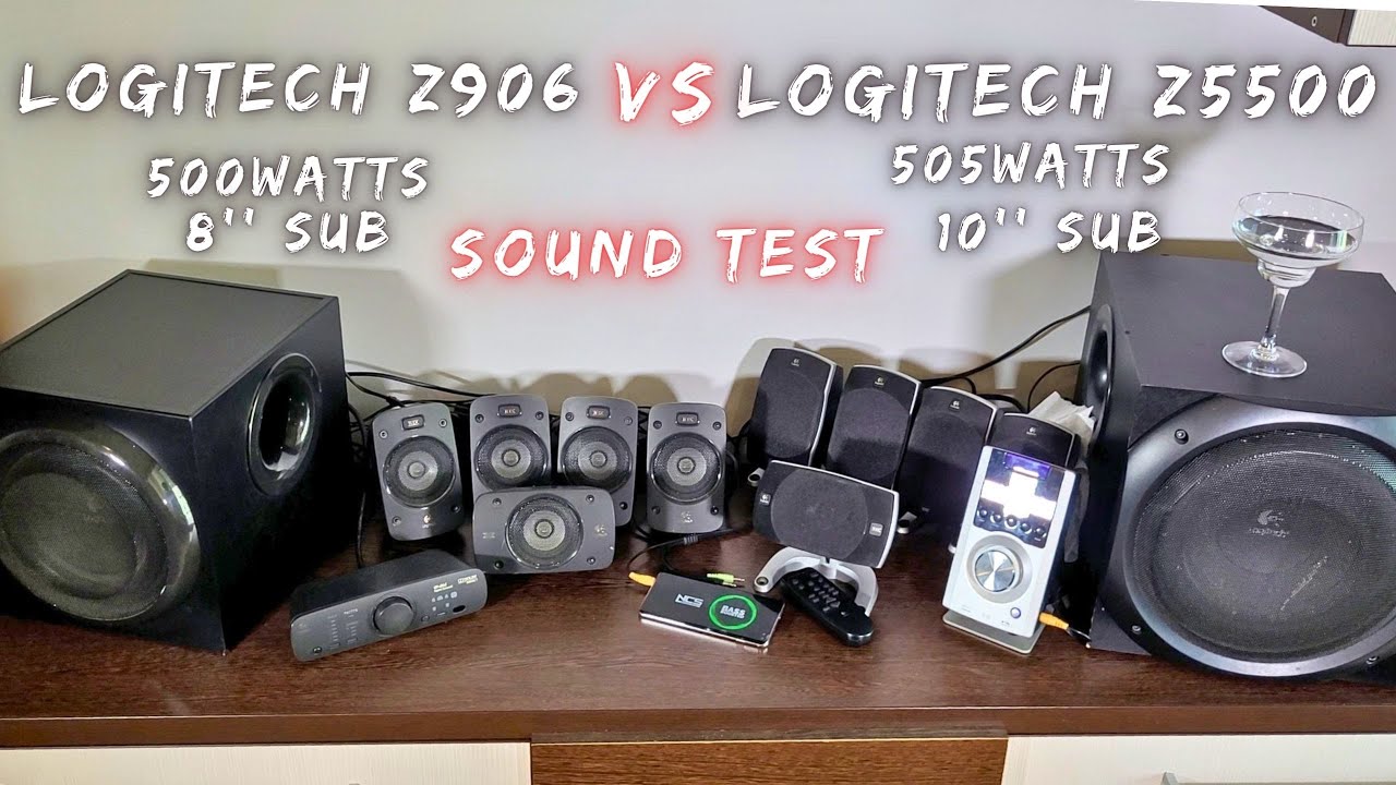 Звуковой тест Logitech Z5500 против Logitech Z906 с усилением басов