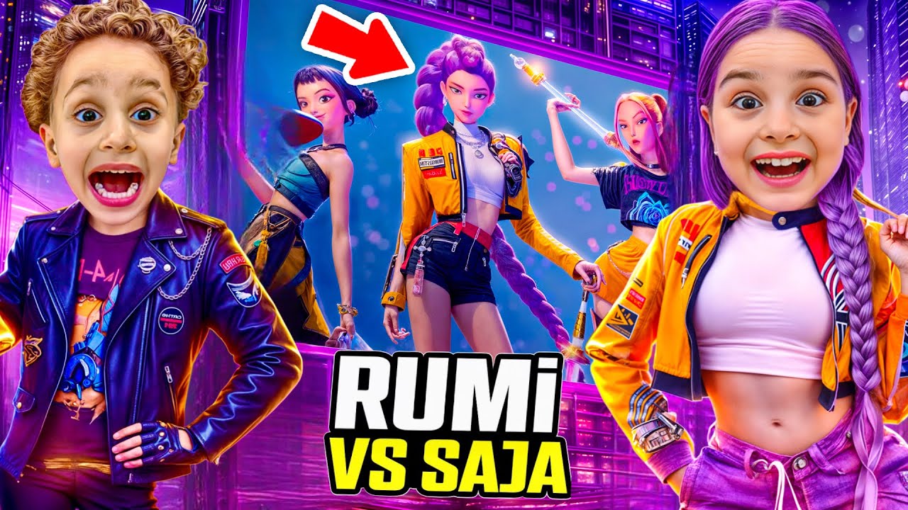 K-POP HUNTRİX RUMİ SAJA EVE GELDİ !! KUZEY ELİF K-POP DEMON HUNTERS RUMİS vs SAJA !!