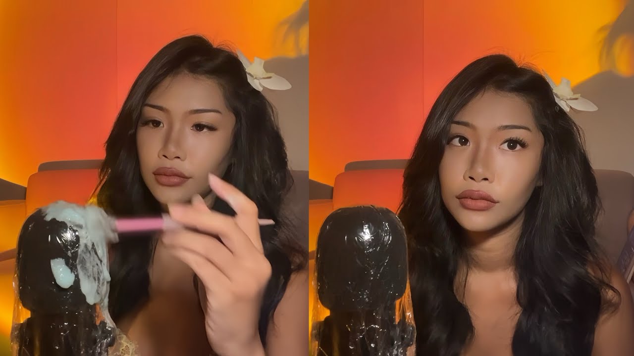 ASMR sounds from rubbing lotion against the microphone, and massage sounds against the microphone. 🎤