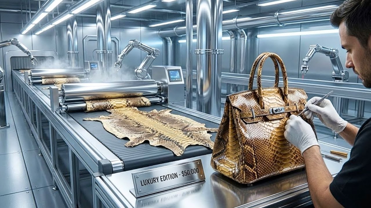 Inside the Modern Snake Leather Tannery: How Giant Python Skins Become $50,000 Luxury Handbags