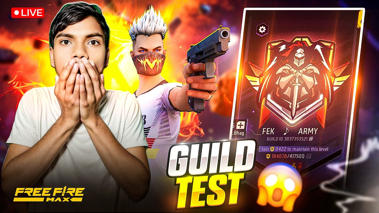 FREE FIRE GUILD TEST 1 V 2🤬👿 100% FAIR TESTING 🔥 #nonstopgaming #alexalive #freefirelive