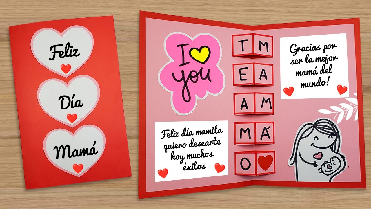 🌷Tarjeta POP UP día de la madre🌷 DIY hecho a mano 😍 Mother's Day Card 💖