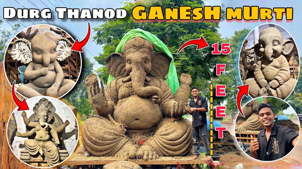 इतनी बड़ी गणेश मूर्ति 😍| Durg thanod ganesh murti 2025| #thanod #ganeshmurti #bhilai #sahilnxq