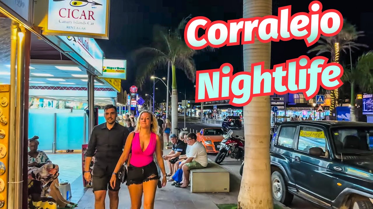 Walkthrough Corralejo Fuerteventura/ Bars/ Restaurants/ Nightlife Main Street/ 4K Walking Tour